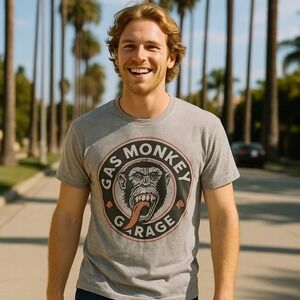 Gas Monkey Garage T Shirt Mens Medium Crazy Monkey Graphic Tee‎